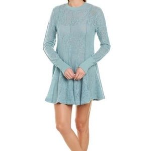 Free People Coffee in the Morning Tunic/Dress in Astral Sea Size Small